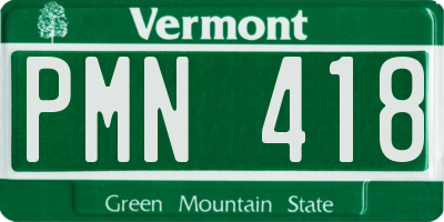 VT license plate PMN418
