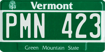 VT license plate PMN423