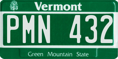 VT license plate PMN432