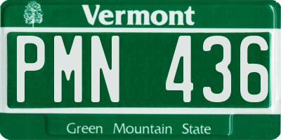 VT license plate PMN436