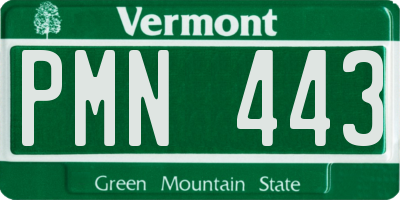 VT license plate PMN443