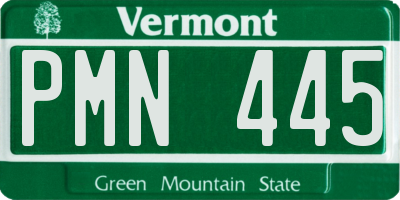 VT license plate PMN445