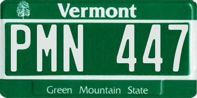 VT license plate PMN447