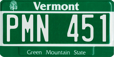 VT license plate PMN451
