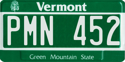 VT license plate PMN452
