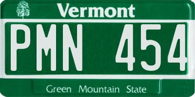 VT license plate PMN454