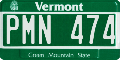 VT license plate PMN474