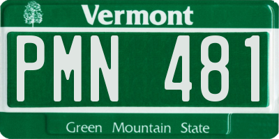 VT license plate PMN481