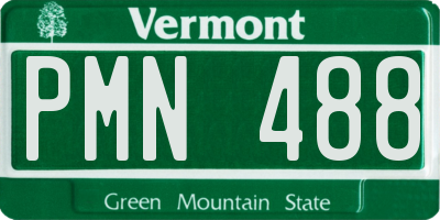 VT license plate PMN488