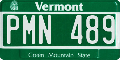 VT license plate PMN489
