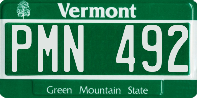VT license plate PMN492