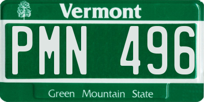 VT license plate PMN496