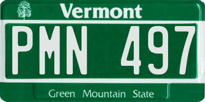 VT license plate PMN497