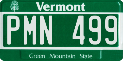 VT license plate PMN499
