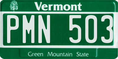 VT license plate PMN503
