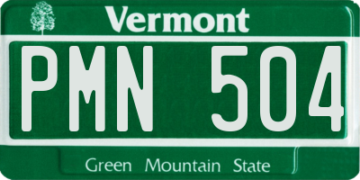 VT license plate PMN504