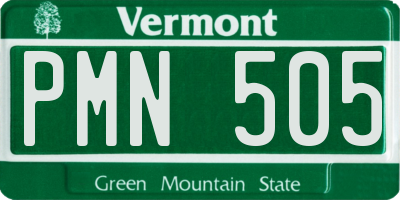VT license plate PMN505