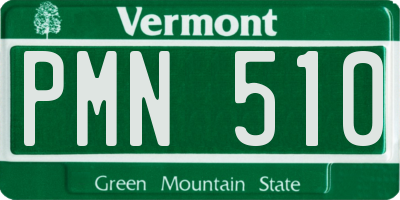 VT license plate PMN510