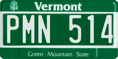 VT license plate PMN514