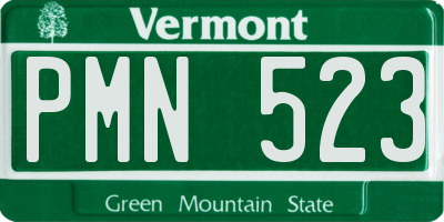 VT license plate PMN523