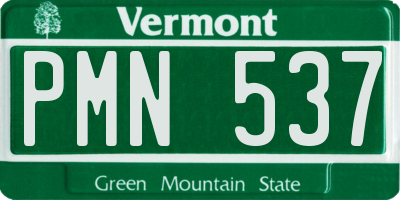 VT license plate PMN537