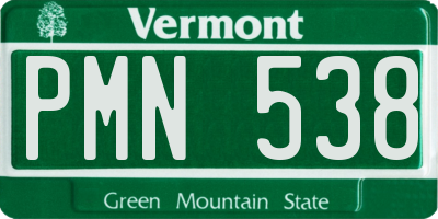 VT license plate PMN538