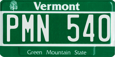 VT license plate PMN540