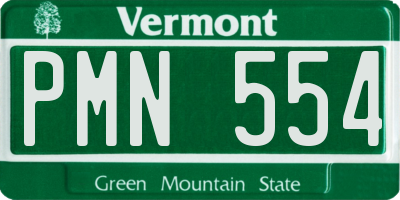 VT license plate PMN554