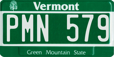 VT license plate PMN579