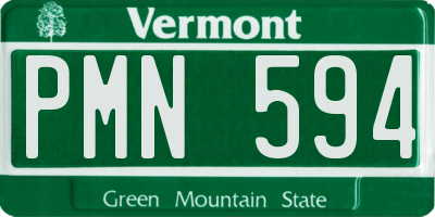 VT license plate PMN594