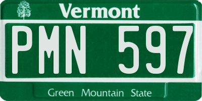 VT license plate PMN597