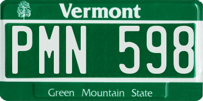 VT license plate PMN598