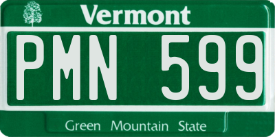 VT license plate PMN599