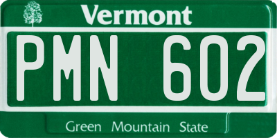 VT license plate PMN602