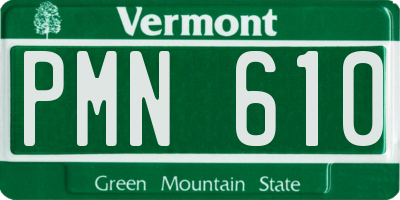 VT license plate PMN610