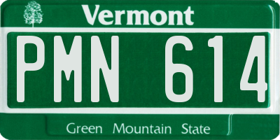 VT license plate PMN614
