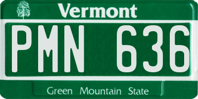 VT license plate PMN636