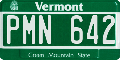 VT license plate PMN642