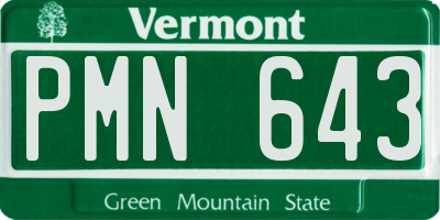 VT license plate PMN643