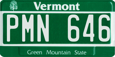 VT license plate PMN646
