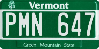 VT license plate PMN647