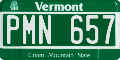 VT license plate PMN657