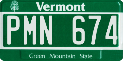 VT license plate PMN674