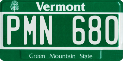 VT license plate PMN680