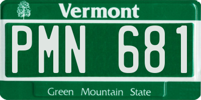 VT license plate PMN681
