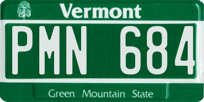 VT license plate PMN684