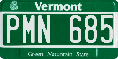 VT license plate PMN685