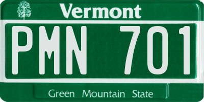 VT license plate PMN701