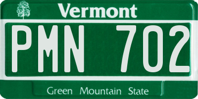 VT license plate PMN702