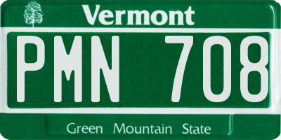 VT license plate PMN708